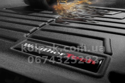 Floor mats for Jeep Compass 2017-, with raised edges, rear, black, Weathertech 4412052 — photo 3