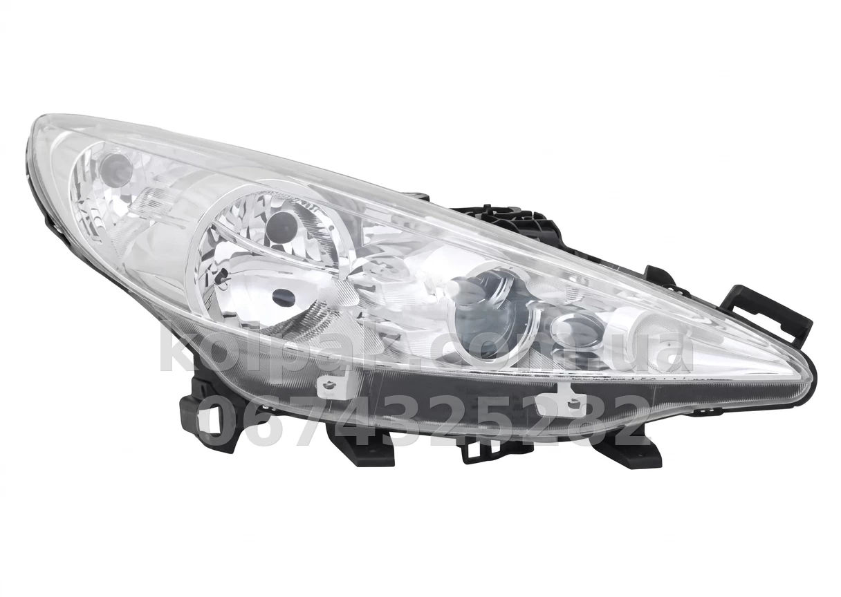 Front right headlight Peugeot 207 06-09, electric adjustment, without levelling motor, without bulbs (H7*2/H1/PY21W/W5W) Depo 5501140RLDEMF Front right headlight Peugeot 207 06-09, electric adjustment, without levelling motor, without bulbs (H7*2/H1/PY21W/W5W) Depo 5501140RLDEMF β photo 1