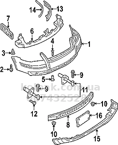 Праве кріплення переднього бампера Volkswagen Passat B5+ 2000-2005, AVTM, 3B0807184E, 189539934 Праве кріплення переднього бампера Volkswagen Passat B5+ 2000-2005, AVTM, 3B0807184E, 189539934 — фото 2