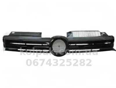 Решітка радіатора Volkswagen Golf 6 2009-2012, чорна, без хромованого молдинга, відкрита, AVTM, 187411996 Решітка радіатора Volkswagen Golf 6 2009-2012, чорна, без хромованого молдинга, відкрита, AVTM, 187411996