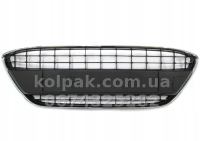 Решітка бампера Ford Fiesta 2009-2013, середня, із хромованою рамкою, AVTM, 1766625, 182810995 Решітка бампера Ford Fiesta 2009-2013, середня, із хромованою рамкою, AVTM, 1766625, 182810995
