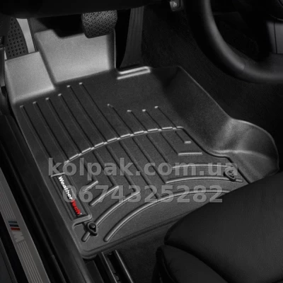 Floor mats for BMW 5-Series E60 2003-2010, with raised edges, front, black, Weathertech 441641 — photo 2