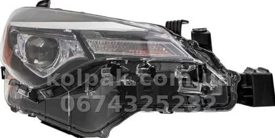 Передня фара Toyota Corolla E17 2016-2019, USA, права, механічне регулювання, без ламп (LED.7444na.W5W), одна лінза, Depo, 31211AJRAS2 — фото 2