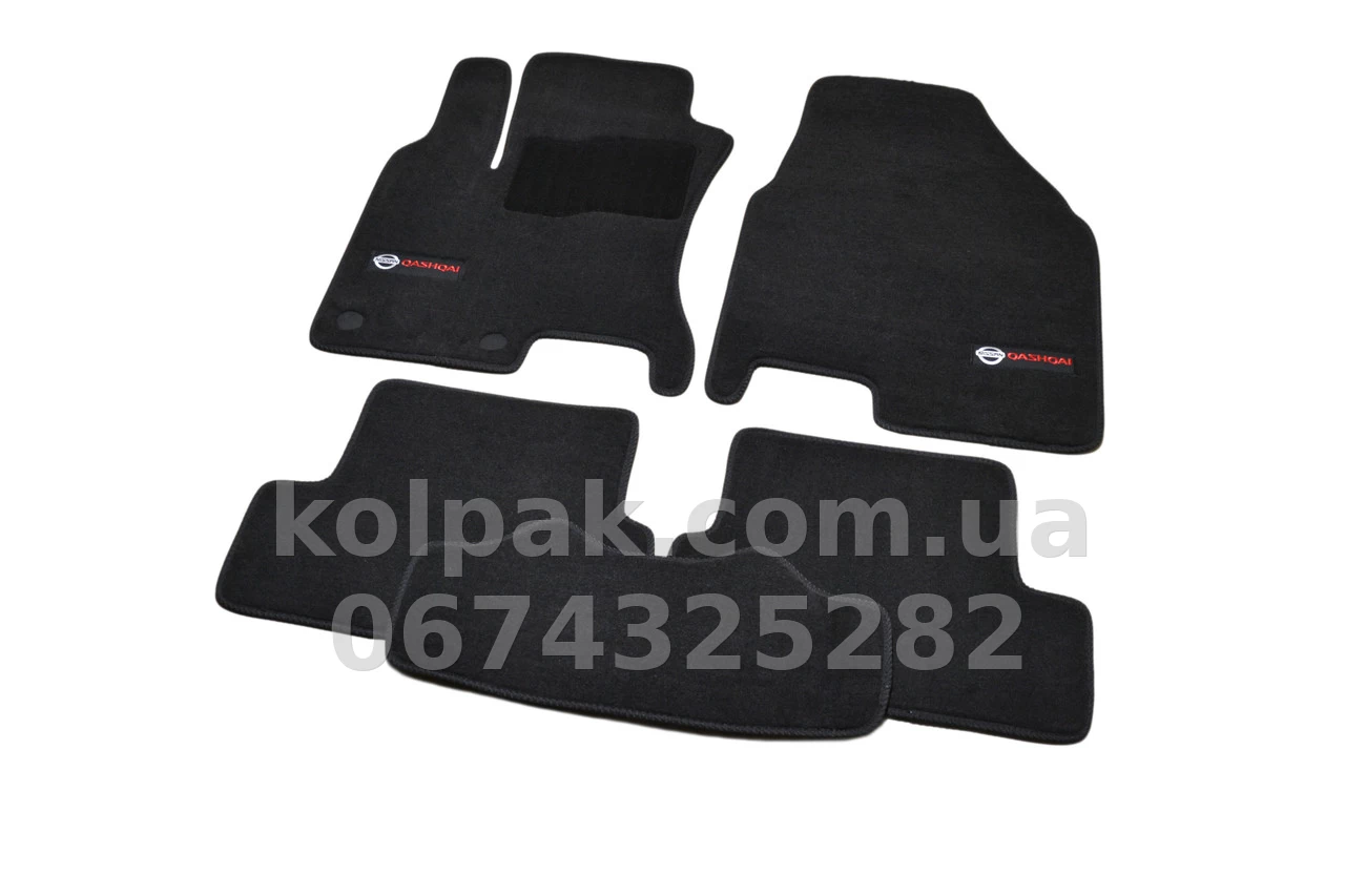 Carpet floor mats for Nissan Qashqai 2007-2013, Premium, black, AVTM BLCLX1424 Carpet floor mats for Nissan Qashqai 2007-2013, Premium, black, AVTM BLCLX1424 β photo 1