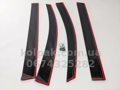 Window wind deflectors for with chrome finish adhesive-fit Volkswagen Touran 2003–2015 HAVOC — photo 12