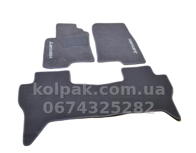 Ворсові килимки в салон Mitsubishi Pajero 3 1999-2006, 5 дверей, сірі, 3 шт., AVTM GRCR1399 Ворсові килимки в салон Mitsubishi Pajero 3 1999-2006, 5 дверей, сірі, 3 шт., AVTM GRCR1399
