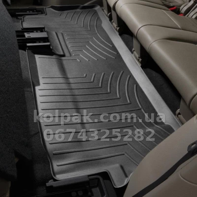 Floor mats for Honda Pilot 2008-, 3 row with raised edges, black, Weathertech 441743 — photo 2