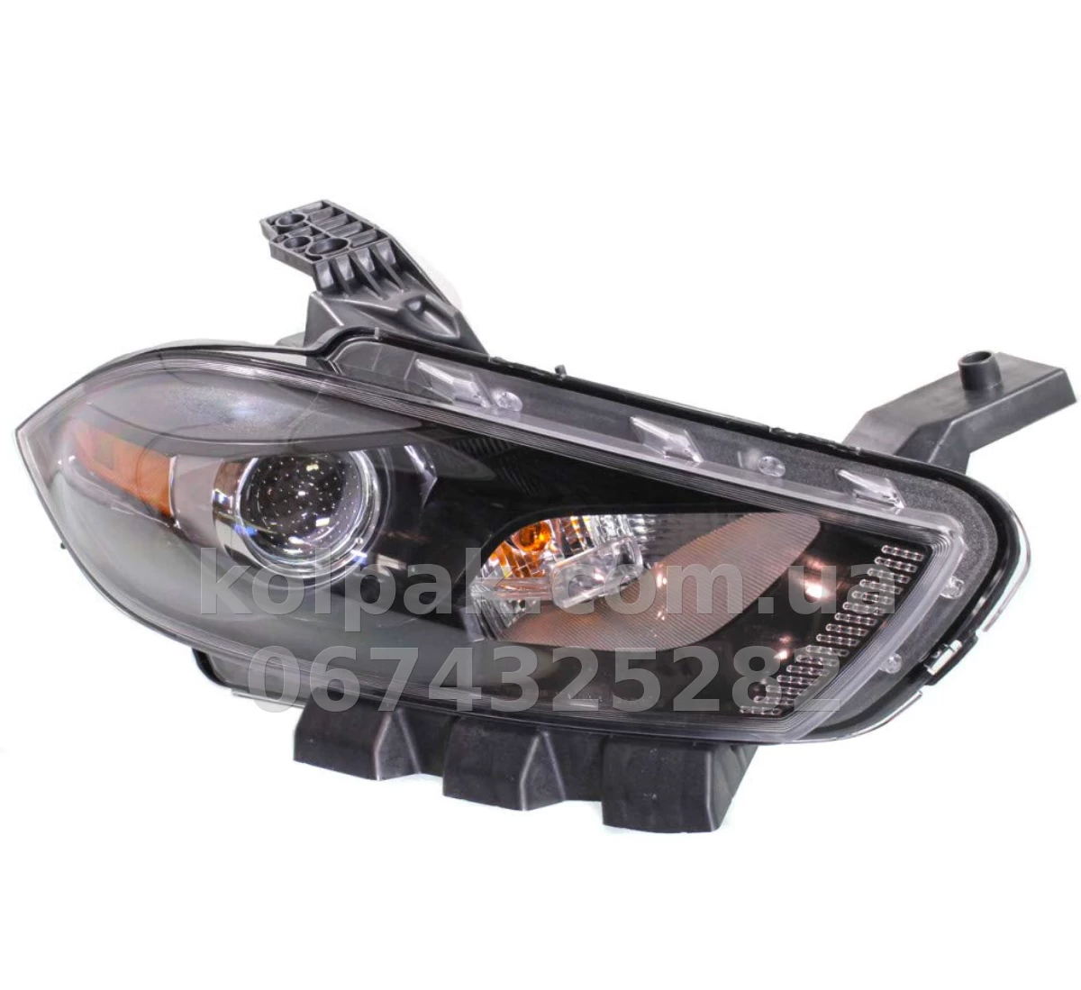 Front right headlight Dodge Dart 2012-2015, manual adjustment, without bulbs (HIR2.7442na.194), black halogen, Depo, 3341136RAS2 Front right headlight Dodge Dart 2012-2015, manual adjustment, without bulbs (HIR2.7442na.194), black halogen, Depo, 3341136RAS2 β photo 1