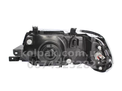 Front right headlight Mitsubishi Pajero Sport 2004-2006, H4, with indicator, electric adjustment, chrome-plated frame, Depo, 114-1121R-LDEM1 — photo 2