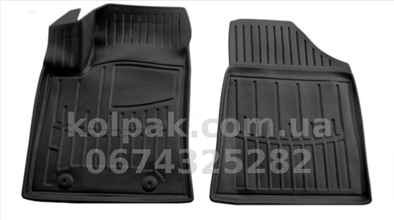 Polyurethane floor mats for Hyundai Kona electric 2023-, with raised edges, 2 pcs, Stingray, 5009342 Polyurethane floor mats for Hyundai Kona electric 2023-, with raised edges, 2 pcs, Stingray, 5009342 β photo 1