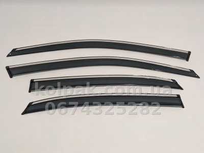 Window wind deflectors for with chrome finish adhesive-fit Volkswagen Passat B7/B8 USA 2011–2018 HAVOC — photo 13
