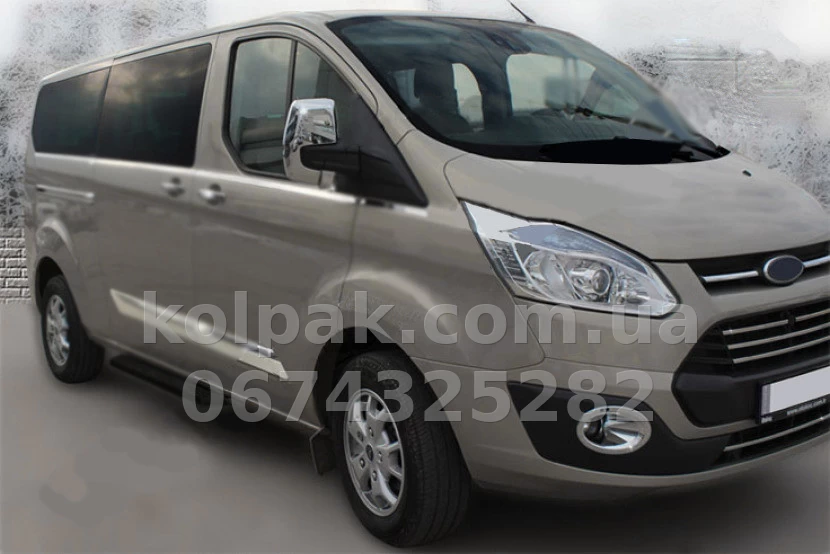 Chrome mirror covers (2 pcs, plastic) Ford Tourneo Custom 2012-, Carmos, 6450042 Chrome mirror covers (2 pcs, plastic) Ford Tourneo Custom 2012-, Carmos, 6450042 β photo 1