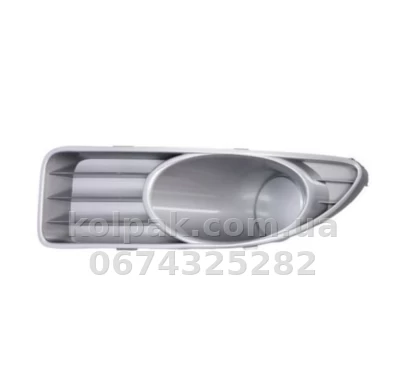 Ліва решітка бампера Fiat Linea 2007-2013, без отвору для протитуманної фари, світло-сіра, AVTM, 735460616, 182609925