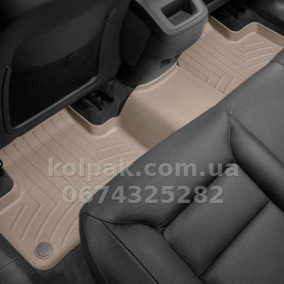 Килимки в салон Volvo XC60 2018-2019, з бортиком, задні, бежеві, Weathertech 4512532