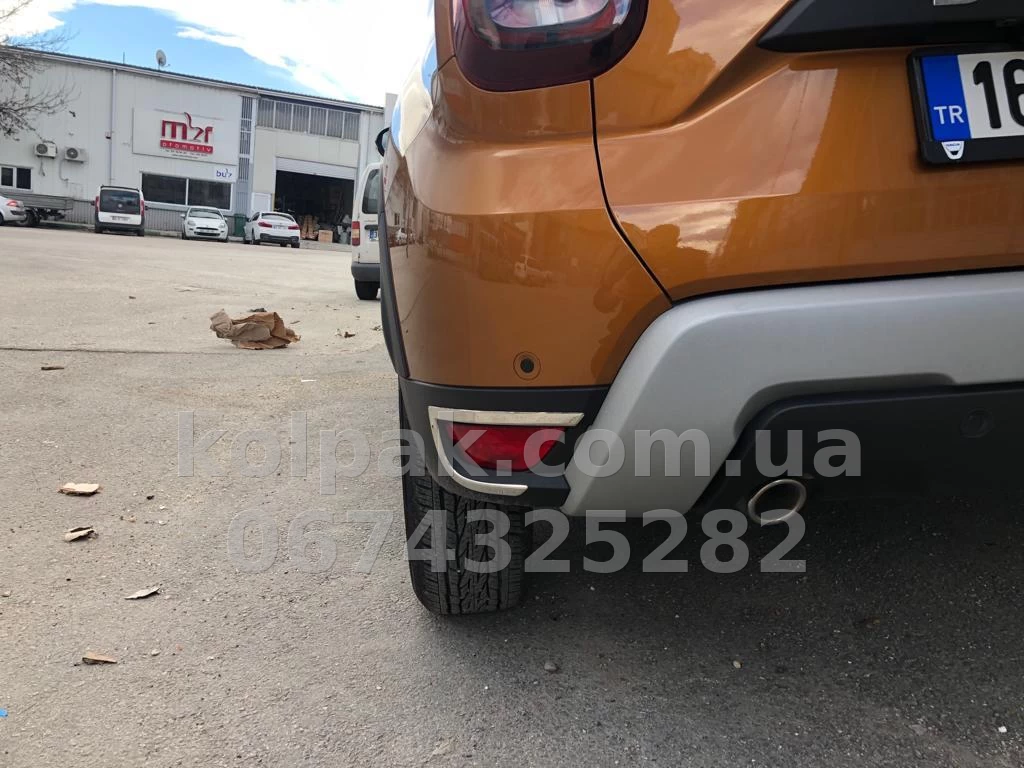 Chrome-plated Trims for reflectors rear bumper (2 pcs) Renault Duster 2018-, OmsaLine, 2025104 Chrome-plated Trims for reflectors rear bumper (2 pcs) Renault Duster 2018-, OmsaLine, 2025104 β photo 1