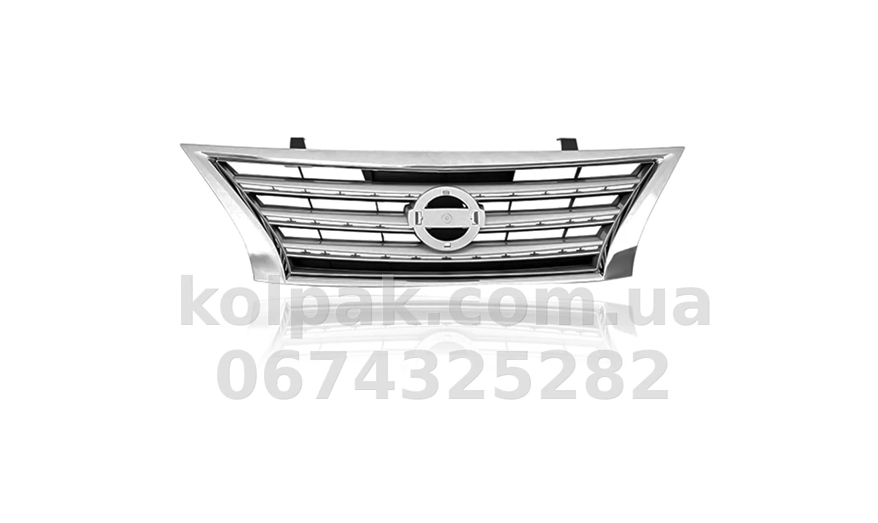 Radiator grille Nissan Sentra 2012-2016, chrome-plated/grey, AVTM, 185056990 Radiator grille Nissan Sentra 2012-2016, chrome-plated/grey, AVTM, 185056990 β photo 1