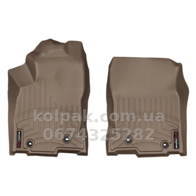 Килимки в салон Lexus NX 2015-, з бортиком, передні, бежеві, Weathertech 457491