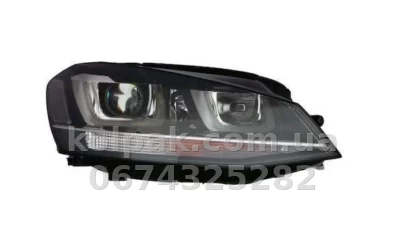 Front right headlight Volkswagen Golf 7 2013-2017/e-Golf 2013-2020, electric adjustment, with levelling motor, without bulbs, Depo, 44111J1RMLEAM2 — photo 2