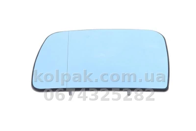 Лівий вкладиш дзеркала BMW X5 2000-2006, асферичний, із підігрівом, синє скло, AVTM, 51163404625, 186471888