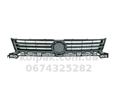 Radiator grille Volkswagen Caddy/Touran 2010-2016, black gloss, with chrome moulding, AVTM, 187422990 — photo 2