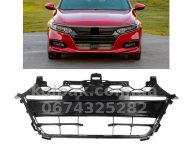 Решітка радіатора Honda Accord 10 2018-2021, чорна, AVTM, 183040990 — фото 2