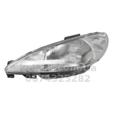 Передня ліва фара Peugeot 206 1998-, H4, електричне регулювання, Depo, 550-1120L-LD-EM Передня ліва фара Peugeot 206 1998-, H4, електричне регулювання, Depo, 550-1120L-LD-EM