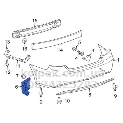 Ліве кріплення заднього бампера Toyota Camry 2014-2017, USA, нижнє, AVTM, 5259206020, 187050967 — фото 2