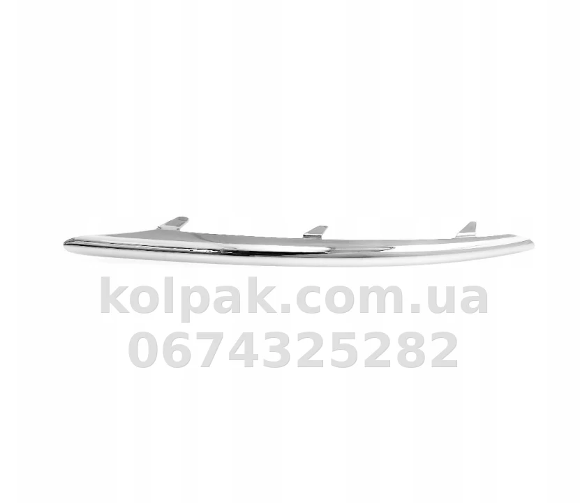 Правий молдинг переднього бампера Volkswagen Touareg 2007-2009, хром, AVTM, 7L6853242A2ZZ, 187410912 Правий молдинг переднього бампера Volkswagen Touareg 2007-2009, хром, AVTM, 7L6853242A2ZZ, 187410912 — фото 1