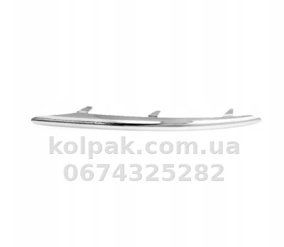 Правий молдинг переднього бампера Volkswagen Touareg 2007-2009, хром, AVTM, 7L6853242A2ZZ, 187410912 Правий молдинг переднього бампера Volkswagen Touareg 2007-2009, хром, AVTM, 7L6853242A2ZZ, 187410912