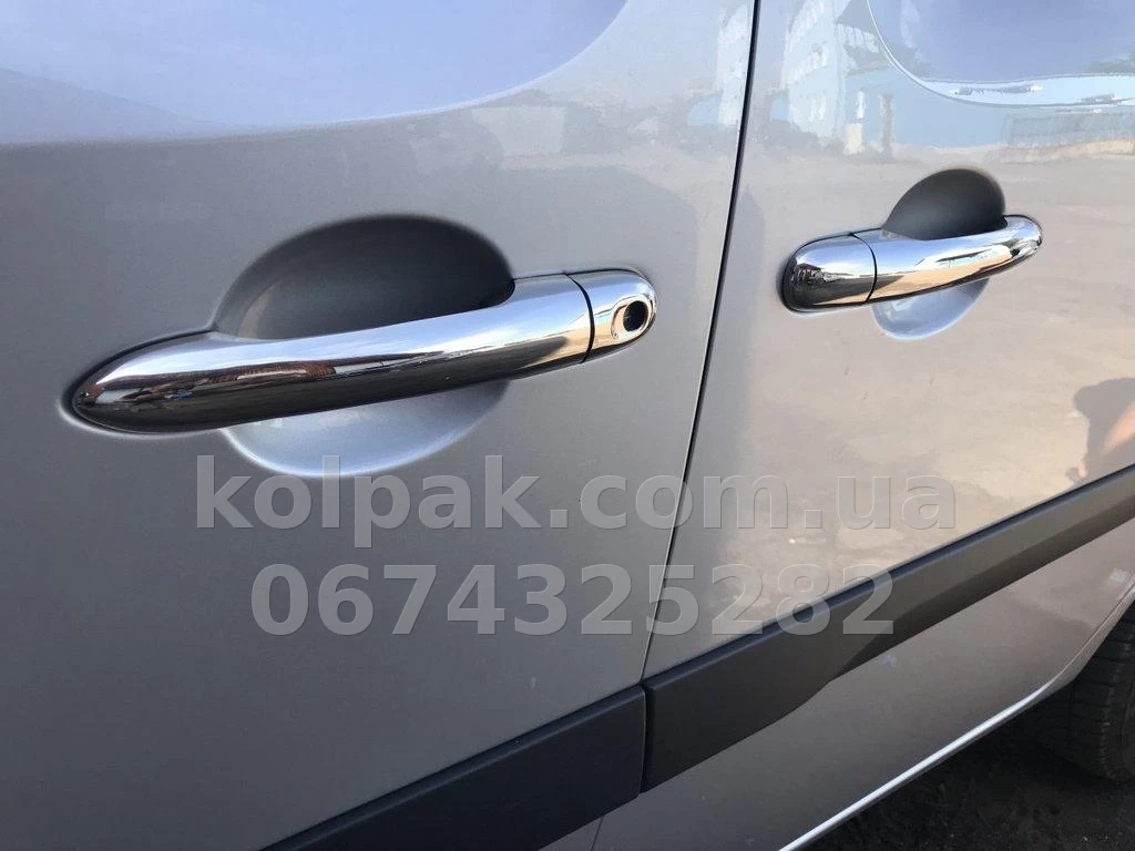 Chrome door handle covers (8 pcs) Renault Kangoo 2008-/Mercedes-Benz Citan 2012-, Carmos, 6458133 Chrome door handle covers (8 pcs) Renault Kangoo 2008-/Mercedes-Benz Citan 2012-, Carmos, 6458133 β photo 1