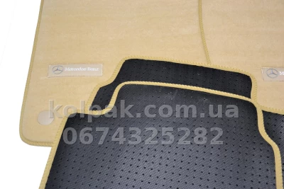 Ворсові килимки в салон Mercedes-Benz E-Class W211/CLS-Class C219 2002-2009, задній привід, Premium, бежеві, AVTM BGLX1343 — фото 9