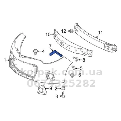 Праве кріплення переднього бампера Toyota Corolla 2013-2016, USA, AVTM, 5211502240, 187052932 — фото 2