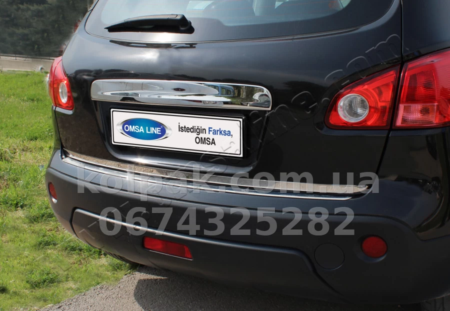Chrome rear bumper protector (Matt) Nissan Qashqai 2007-2014, OmsaLine, 5007093T Chrome rear bumper protector (Matt) Nissan Qashqai 2007-2014, OmsaLine, 5007093T β photo 1
