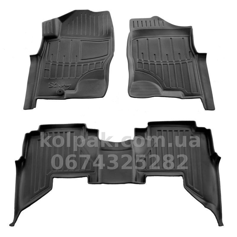Polyurethane floor mats for Nissan Pathfinder 3 R51 2005-2010 with raised edges, 3 pcs Stingray 5014233 Polyurethane floor mats for Nissan Pathfinder 3 R51 2005-2010 with raised edges, 3 pcs Stingray 5014233 β photo 1