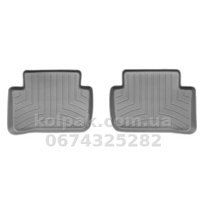 Килимки в салон Mercedes-Benz C-Class W204 2008-2014, з бортиком, задні, сірі, Weathertech 461612