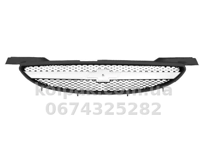 Решітка радіатора Chevrolet Aveo T200 2004-2005, хромована смужка, AVTM, 181703996