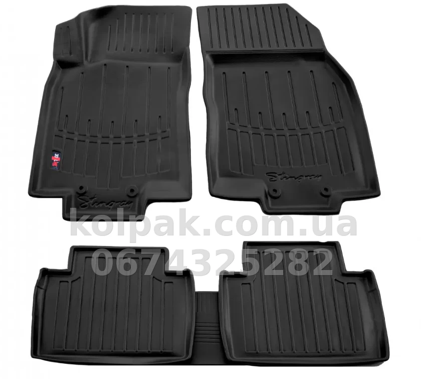 Polyurethane floor mats for Nissan X-Trail T32/Rogue T32 14-2020, with raised edges, 5 pcs, Stingray, 5014025 Polyurethane floor mats for Nissan X-Trail T32/Rogue T32 14-2020, with raised edges, 5 pcs, Stingray, 5014025 β photo 1