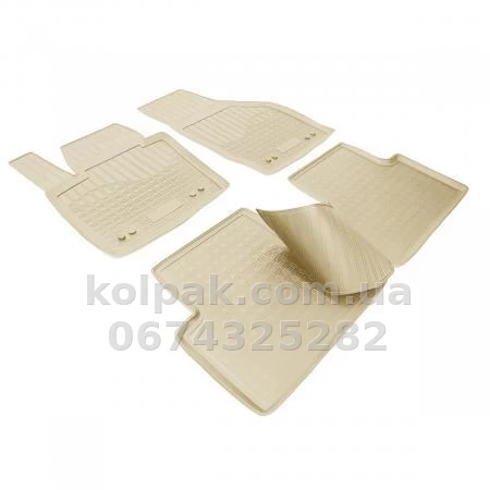 Polyurethane floor mats for Audi Q3 8U 2011-, beige, Norplast, NPA11-C05-600B Polyurethane floor mats for Audi Q3 8U 2011-, beige, Norplast, NPA11-C05-600B β photo 1