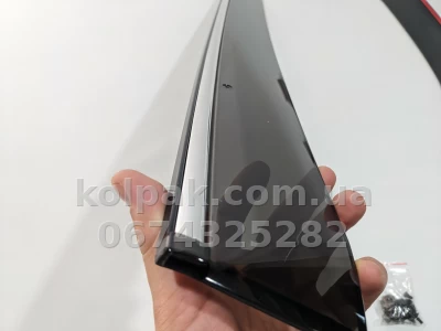 Window wind deflectors for with chrome finish adhesive-fit Volkswagen Touran 2003–2015 HAVOC — photo 9