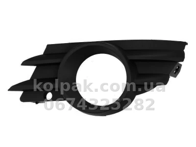 Ліва решітка бампера Opel Meriva 2006-2010 з отвором для протитуманної фари, чорна, AVTM, 185214911