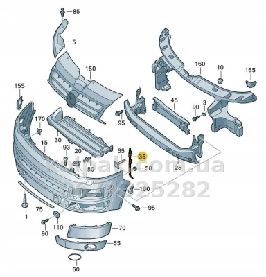 Праве кріплення переднього бампера Volkswagen T5/Т5+ 2003-2015, AVTM, 7H0807184A, 187405932 — фото 2