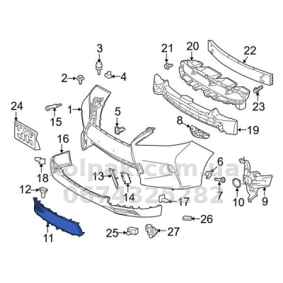 Решітка бампера Lexus RX 2012-2015, середня, нижня, чорна, AVTM, 5311348040, 188151911 Решітка бампера Lexus RX 2012-2015, середня, нижня, чорна, AVTM, 5311348040, 188151911 — фото 2
