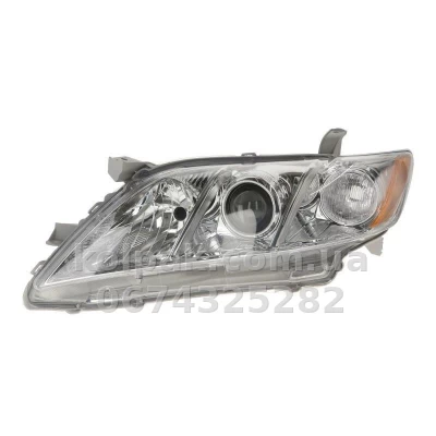 Передня ліва фара Toyota Camry 2006-2009, H11/HB3, з жовтим покажчиком повороту, електричне регулювання, Depo, 212-11Q6L-LD-EM Передня ліва фара Toyota Camry 2006-2009, H11/HB3, з жовтим покажчиком повороту, електричне регулювання, Depo, 212-11Q6L-LD-EM
