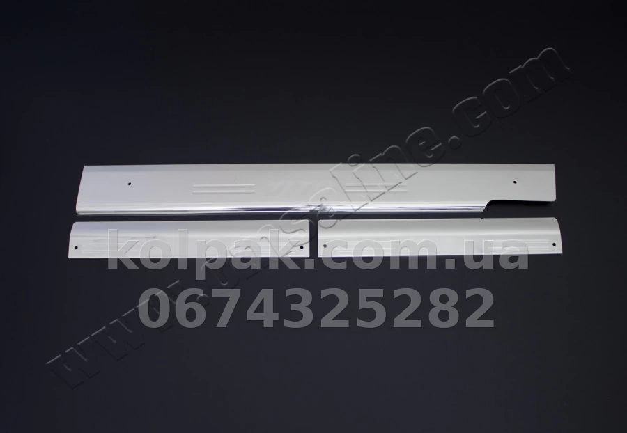 Chrome door sill trims (3 pcs) Mercedes-Benz Vito W638 1996-2003, OmsaLine, 4720091 Chrome door sill trims (3 pcs) Mercedes-Benz Vito W638 1996-2003, OmsaLine, 4720091 β photo 1