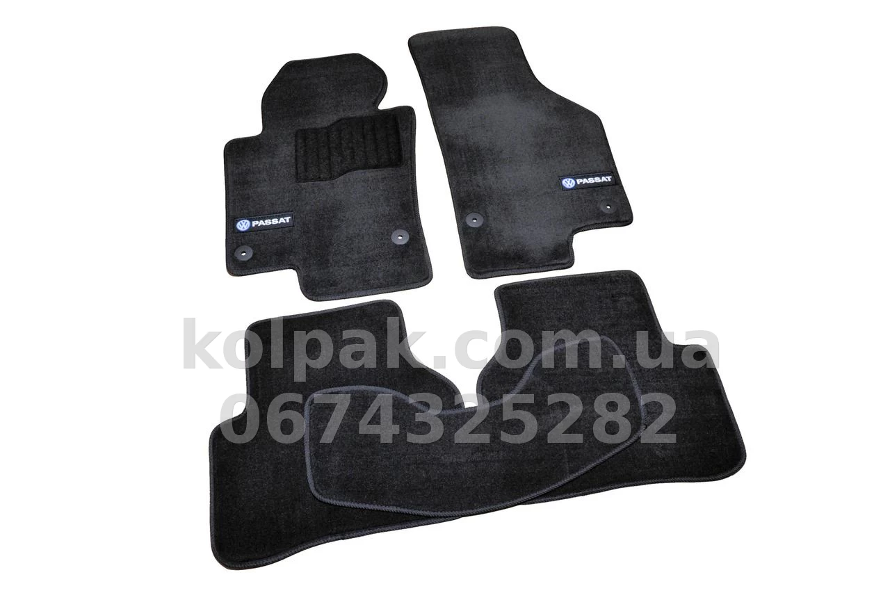 Ворсові килимки в салон Volkswagen Passat B6/B7 2005-2014, Premium, чорні, AVTM BLCLX1673 Ворсові килимки в салон Volkswagen Passat B6/B7 2005-2014, Premium, чорні, AVTM BLCLX1673 — фото 1