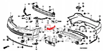 Праве кріплення переднього бампера Honda Civic SD 2006-2011, біля крила, AVTM, 71193SNB003, 183011934 Праве кріплення переднього бампера Honda Civic SD 2006-2011, біля крила, AVTM, 71193SNB003, 183011934 — фото 2