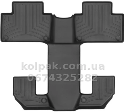 Килимки в салон Volvo XC90 2020- 2-3 ряд суцільне виконання, 6 місць, чорні Weathertech 448285