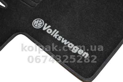 Ворсові килимки в салон Volkswagen T5 Transporter 2004- 1+2, чорні, 1 шт., AVTM BLCCR1692 — фото 3