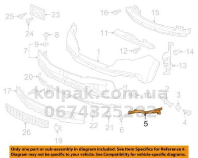 Left front bumper mounting bracket Honda Pilot 2015-, below the headlight, AVTM, 71145TG7A00, 183042931 — photo 2