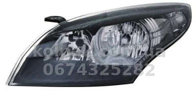 Передня ліва фара Renault Megane 3 2011-2014, електричне регулювання, із коректором, без ламп, чорна (H7/H7/PY21W/W5W) Depo 5511178LMLEMN2